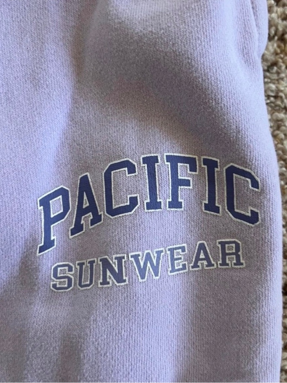 PacSun Lavender Crewneck Sweatshirt with Collegiate Logo